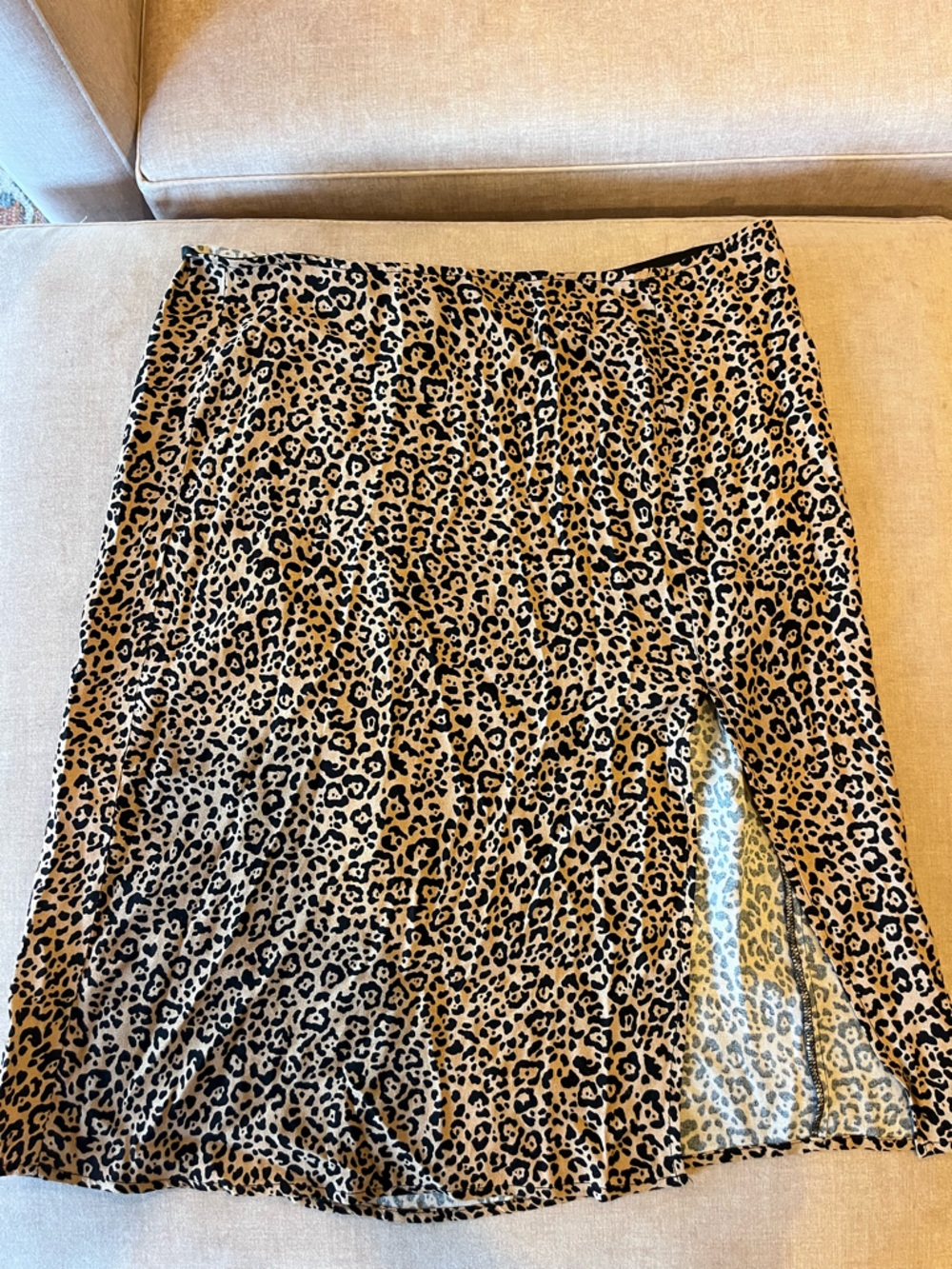 Reformation Leopard Print Pencil Skirt in Tan and Black